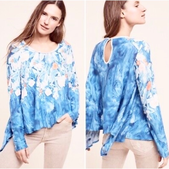 2/$25 Anthropologie Meadow Rue Floral Shirt - Picture 1 of 6